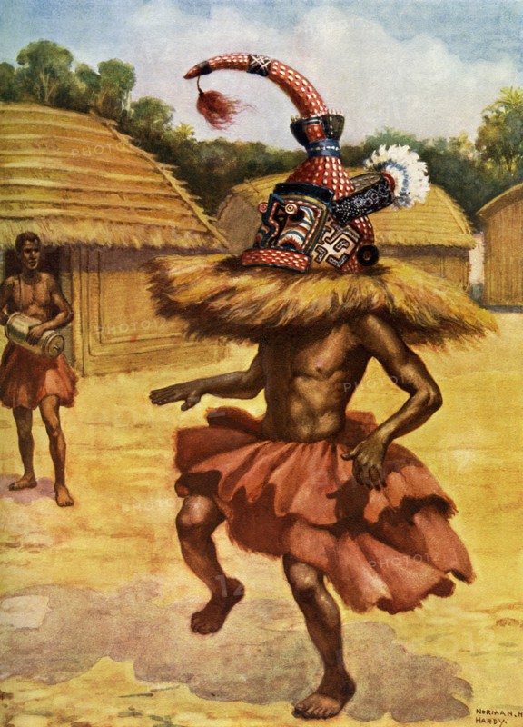 A secret society, Musumba, Lower Congo. Artist: Unknown