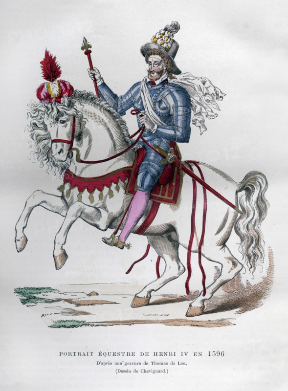 Equestrian portrait of Henry IV of France in 1596, (1882-1884).Artist: Chevignard