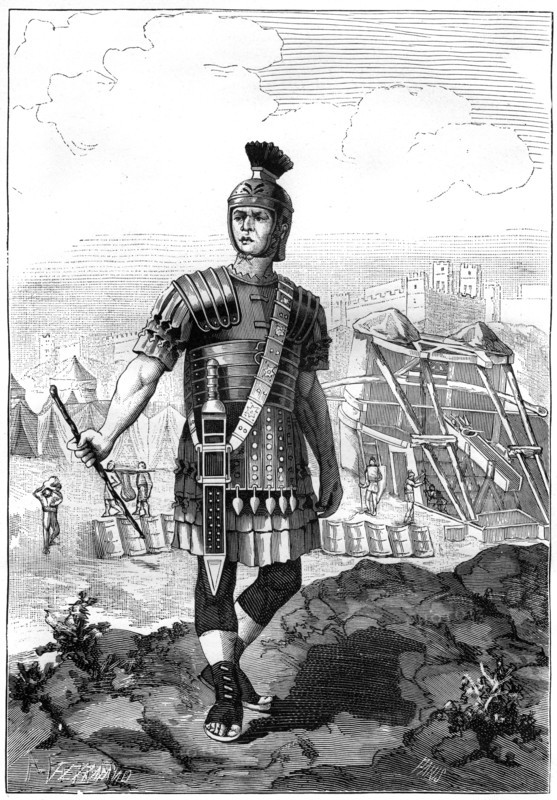 Roman centurion conquering the Gauls under Julius Caesar, 1st century BC (1882-1884). Artist: Unknown