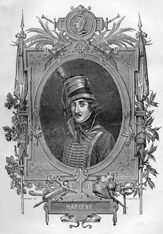 Francois Severin Marceau-Desgraviers, French revolutionary soldier, 1793 (1882-1884)..Artist: Pannemaker