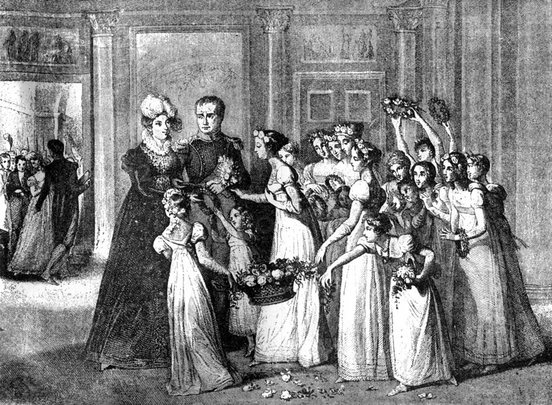 The arrival of Marie-Louise in Compiègne, France, 27th March 1810 (1882-1884). Artist: Unknown