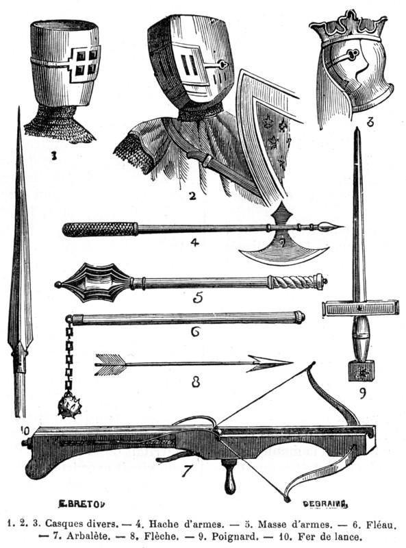 Armour and weapons of the 13th century (1882-1884). Artist: Unknown
