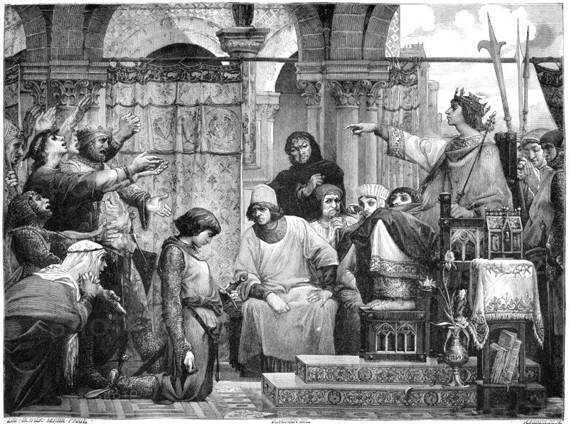 Saint Louis punishing Enguerrand IV of Coucy, 1882-1884. Artist: A Gusman