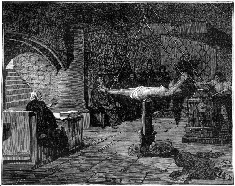 The 'question extraordinaire', extreme form of torture, 1882-1884. Artist: Unknown