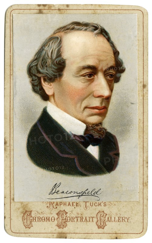 Benjamin Disraeli, 1st Earl of Beaconsfield, 19th century British Conservative politician.Artist: Raphael Tuck