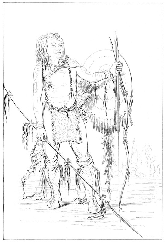 Comanche chief, the great Comanche village, 1841.Artist: Myers and Co