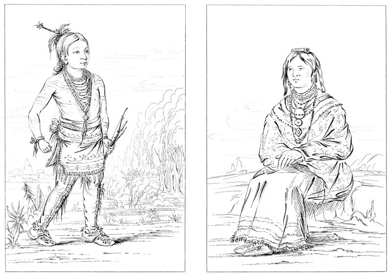 Native Americans, North Western Frontier, 1841.Artist: Myers and Co