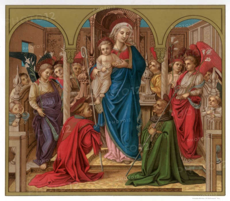 'Madonna and Child with St Fredianus and St Augustine', 1437-1438 (1870). Artist: Franz Kellerhoven