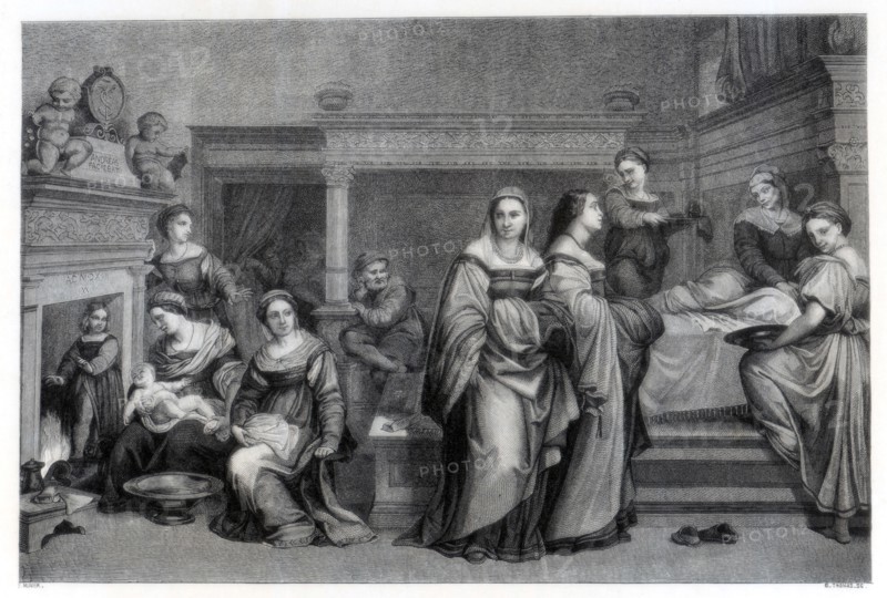 'Birth of the Virgin', 1514 (1870). Artist: E Thomas