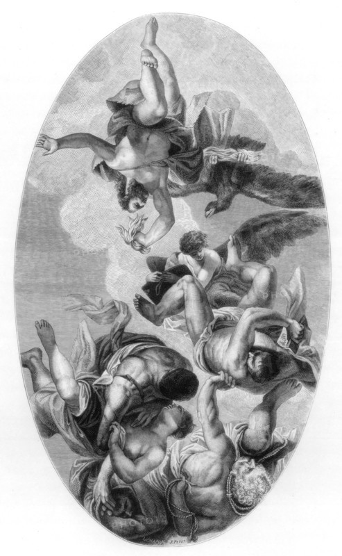 'Jupiter Hurling Thunderbolts at the Vices', 1554-1556 (1870). Artist: L Chapon