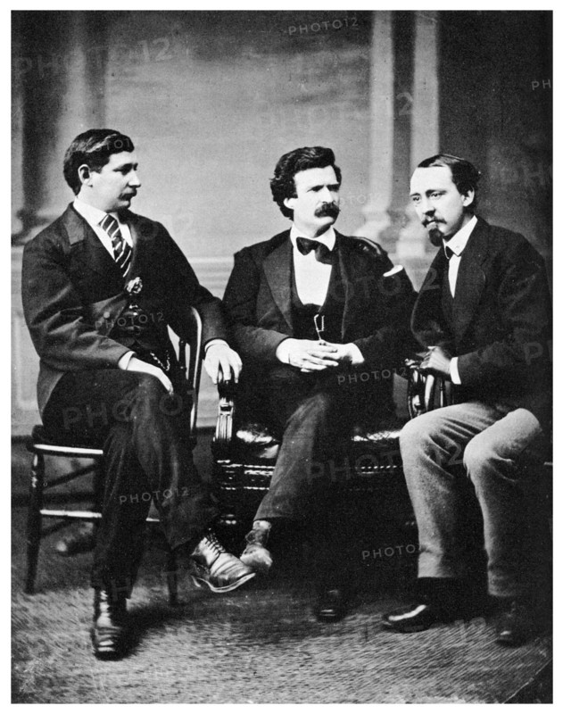 Alfred Townsend, Mark Twain and David Gray, 1871 (1955). Artist: Unknown