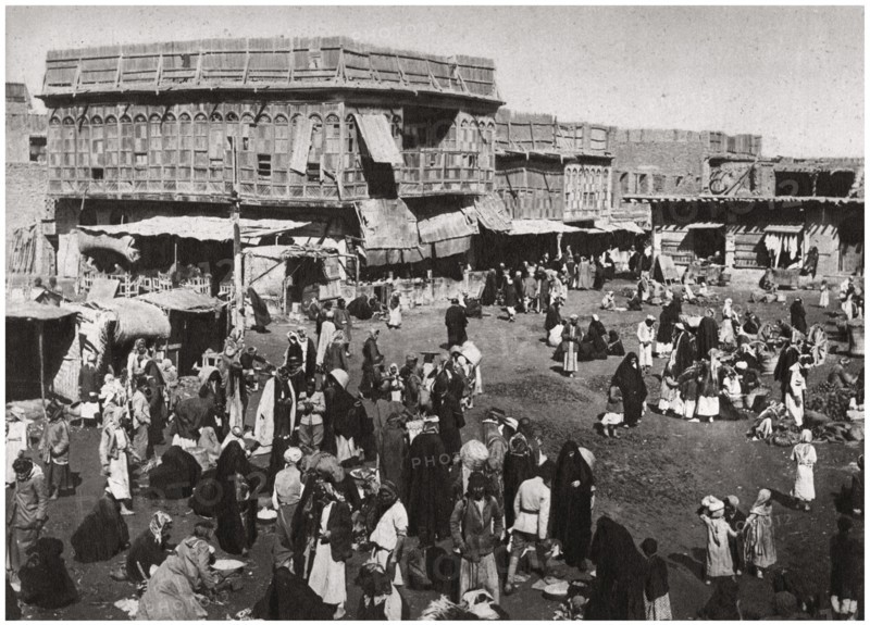 The Suq al Dijaj market, Basra, Iraq, 1925.Artist: A Kerim