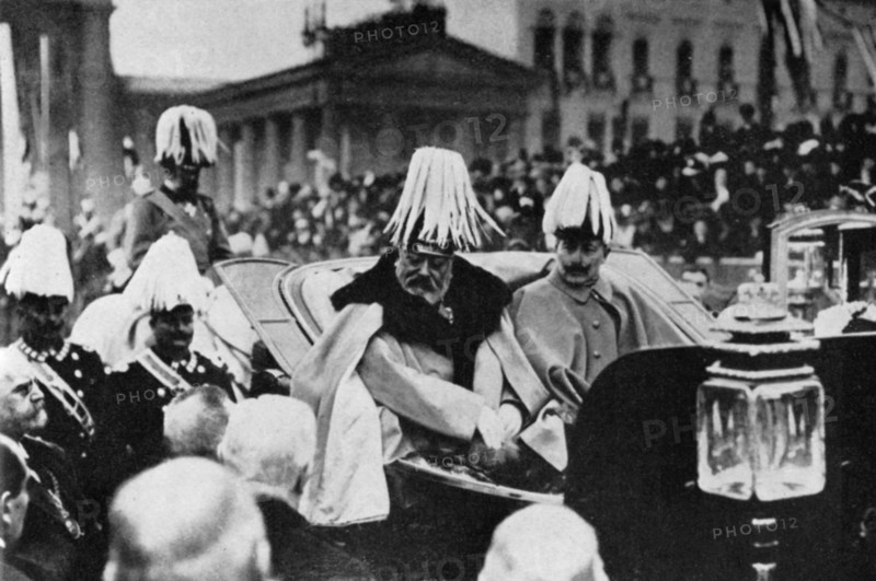 King Edward VII and Kaiser Wilhelm II in Berlin, February 1909 (1964). Artist: Unknown
