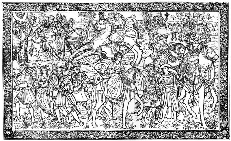 Historical and allegorical figures, tapestry at Hampton Court Palace, Richmond, London, 1930. Artist: Unknown