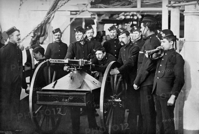 Repel boarders exercise, Sheerness Gunnery School, Kent, 1896. Artist: Gregory & Co