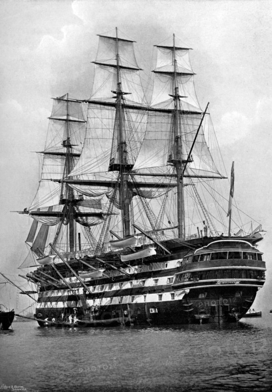 The training ship HMS 'St Vincent' at Portsmouth, Hampshire, 1896. Artist: Symonds & Co