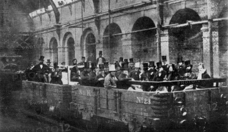 Prime Minister William Gladstone opens the Metropolitan Railway, London, 1863 (1951). Artist: Unknown