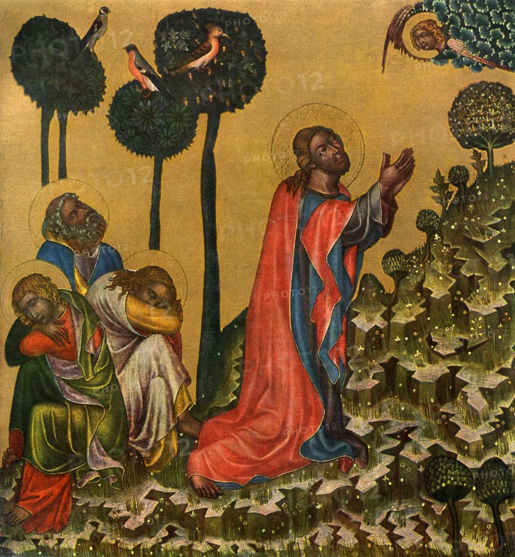 'Jesus in the Olive Grove', c1350 (1955).Artist: Master of the Vyssi Brod Altar