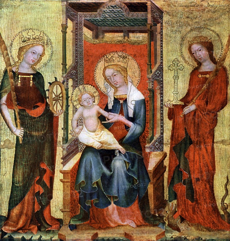 'Madonna Between St Catherine and Margaret', c1360 (1955). Artist: Unknown