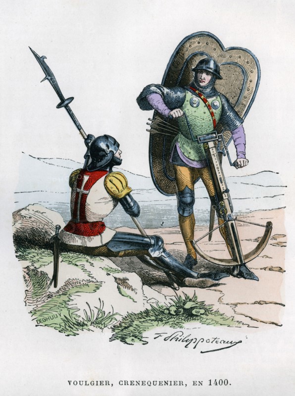 Soldiers, 1400 (1882-1884).Artist: Felix Henri Emmanuel Philippoteaux