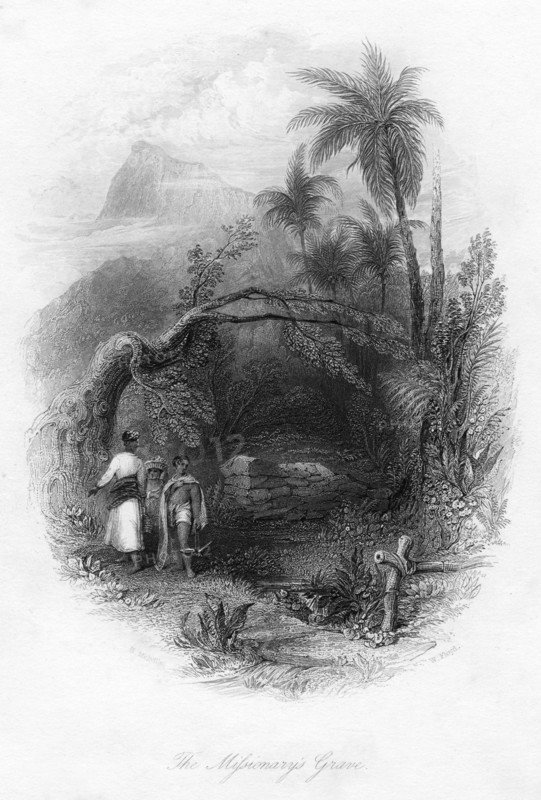 'The Missionary's Grave', 19th century. Artist: W Floyd