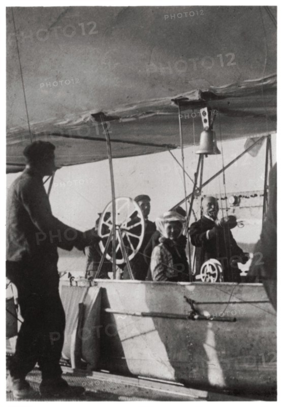 Count Zeppelin with his daughter in the gondola of Zeppelin LZ3, Germany, c1906-1908 (1933). Artist: Unknown