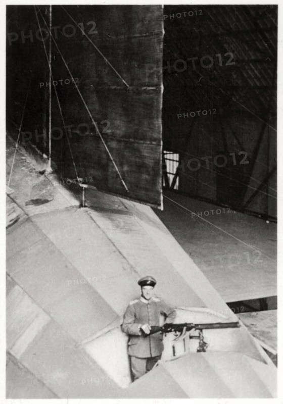 Tail gunner of a German army Zeppelin airship, World War I, 1914-1918 (1933). Artist: Unknown