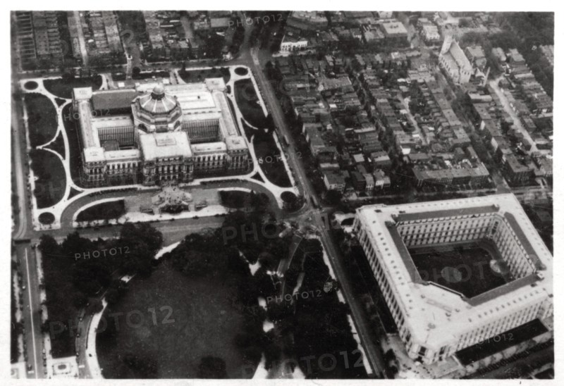 Aerial view of the Library of Congress, Washington DC, USA, from a Zeppelin, 1928 (1933). Artist: Unknown