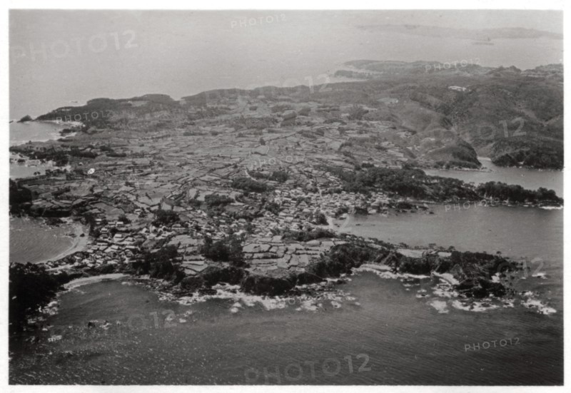 Aerial view of Oginohama, Japan, from a Zeppelin, 1929 (1933). Artist: Unknown