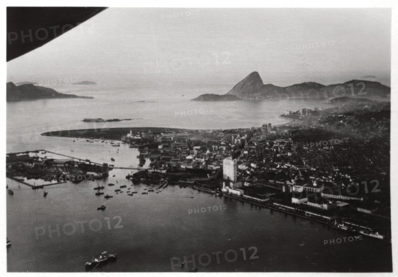 Aerial view of Rio de Janeiro, Brazil, from a Zeppelin, 1930 (1933). Artist: Unknown