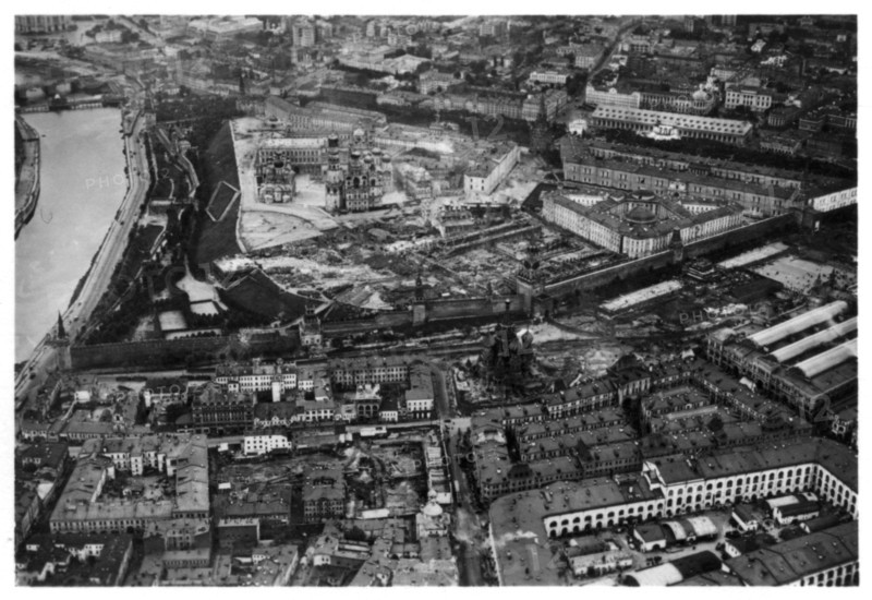 Aerial view of the Kremlin, Moscow, USSR, from a Zeppelin, 1930 (1933). Artist: Unknown