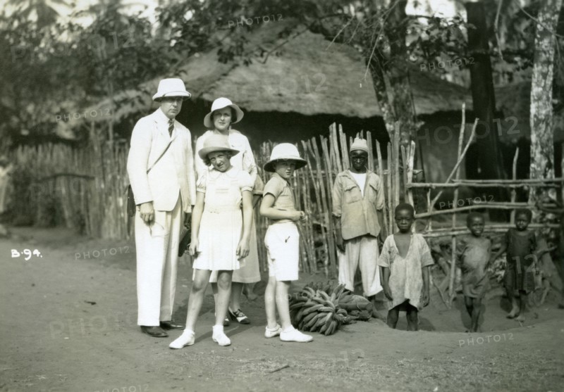 Group portrait of Europeans and locals, Sierra Leone, 20th century. Artist: Unknown