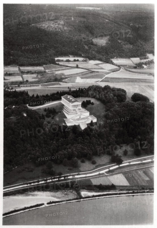 Aerial view of the Walhalla Temple, near Regensburg, Germany, from a Zeppelin, c1931 (1933). Artist: Unknown