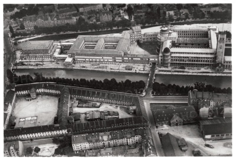 Aerial view of the Deutsches Museum, Munich, Germany, from a Zeppelin, c1931 (1933). Artist: Unknown