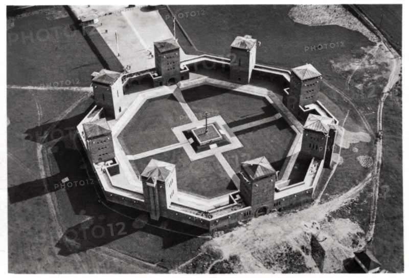 Aerial view of the Tannenberg Memorial, near Olsztynek, Poland, from a Zeppelin, c1931 (1933). Artist: Unknown