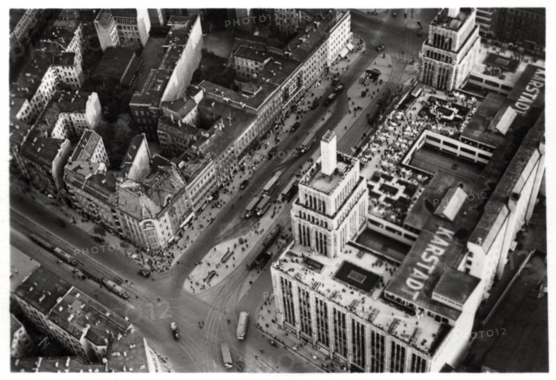 Aerial view of Hermannplatz, Berlin Neukoelln, Germany, from a Zeppelin, c1931 (1933). Artist: Unknown