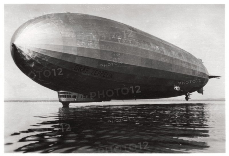 Airship LZ127 'Graf Zeppelin' landing on Lake Constance, Germany, 1933. Artist: Unknown