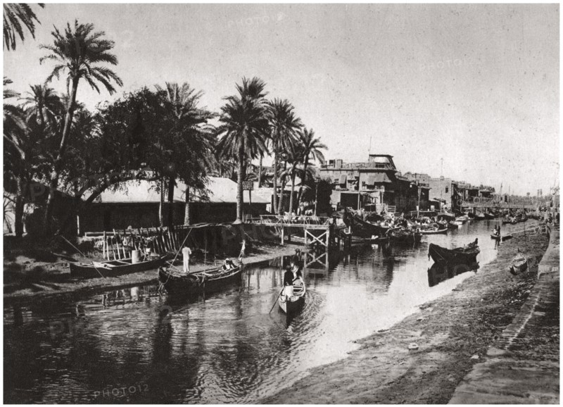 Ashar Creek leading to the Shatt al-Arab, Basra, Iraq, 1925.Artist: A Kerim