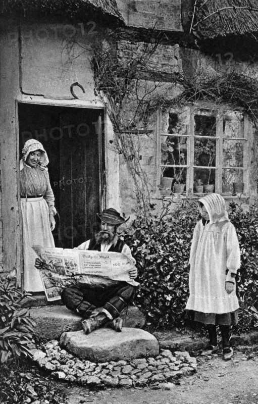 A man reading The Daily Mail, Shropshire, c1922. Artist: AW Cutler