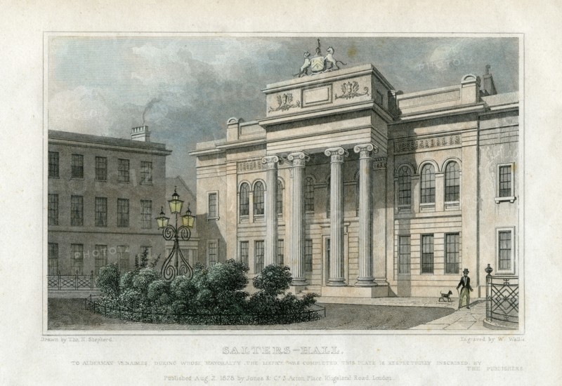 Salters' Hall, London, 1828.Artist: W Wallis