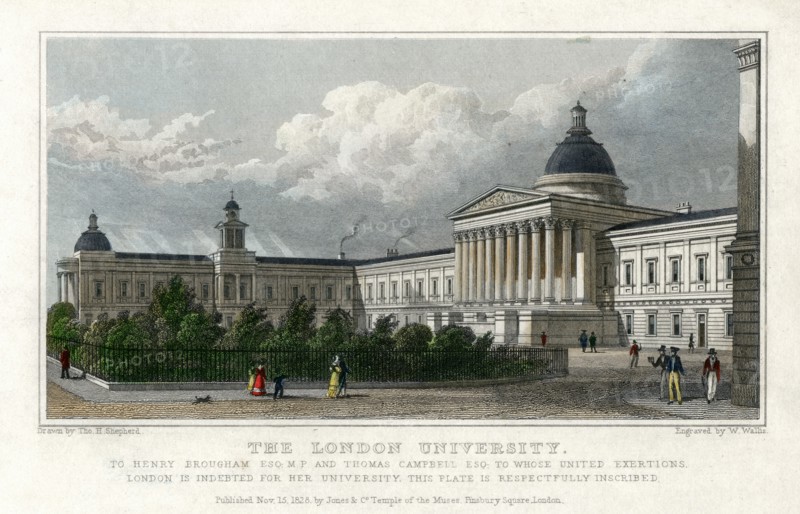'The London University', 1828. Artist: W Wallis