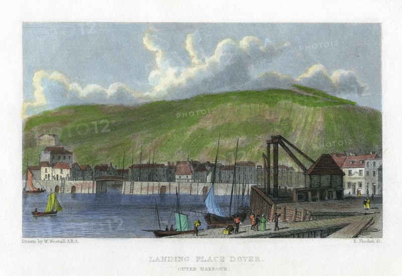 Landing place, outer harbour, Dover, Kent, 19th century.Artist: E Finden