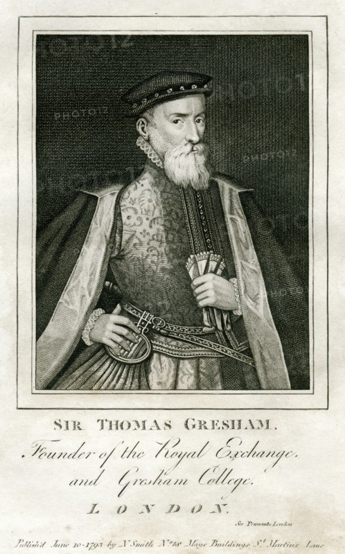 Sir Thomas Gresham, British merchant and financier, 16th century (1793). Artist: Unknown