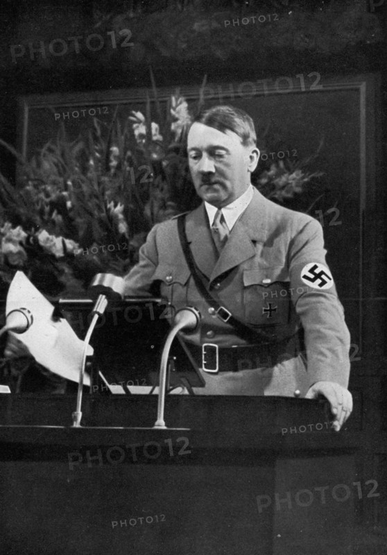 Adolf Hitler making a speech, Nuremberg, Germany, 1935. Artist: Unknown