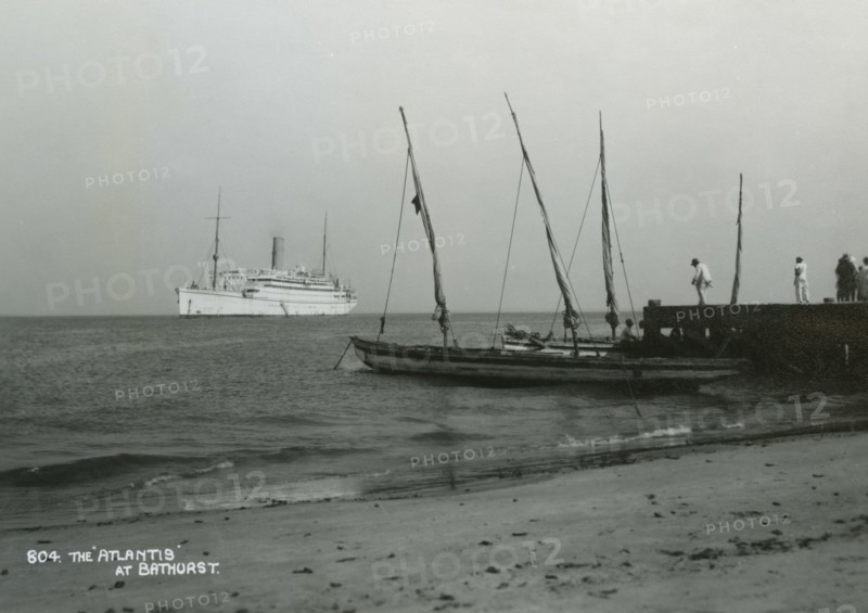 Steamship 'Atlantis' off Bathurst, Gambia, 20th century. Artist: Unknown