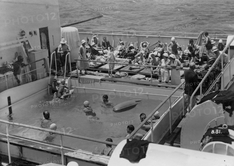 Swimming pool on board the RML 'Atlantis', c1929-c1939(?). Artist: Unknown