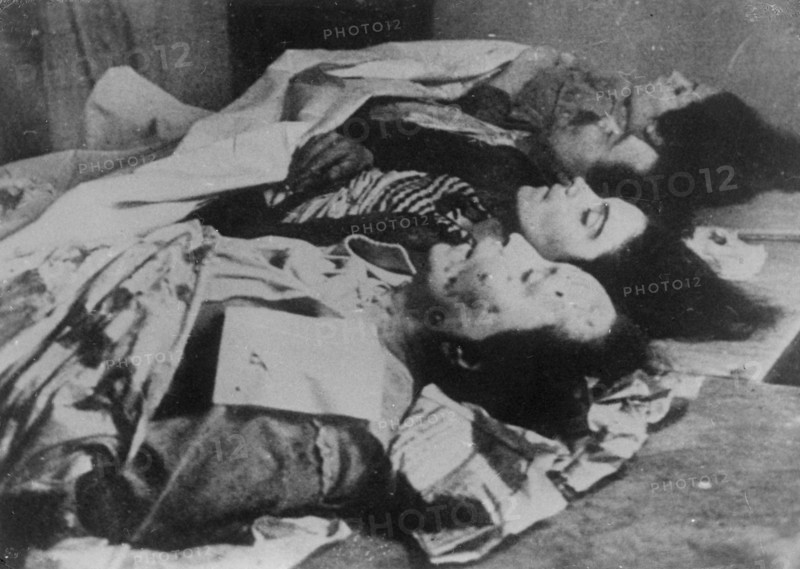 Bodies laid out after being machine-gunned, Barcelona, Spain, Spanish Civil War, c1936-c1939. Artist: Unknown
