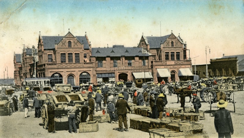 Market buildings, Johannesburg, Transvaal, South Africa, c1904.Artist: Sallo Epstein & Co