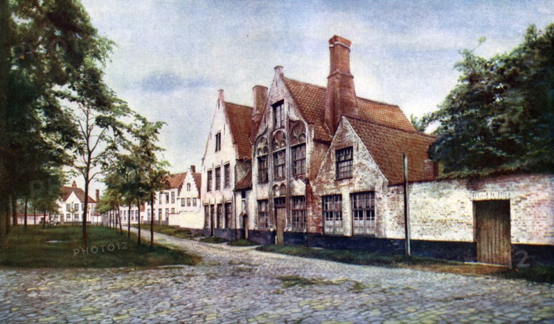 Beguinage of the Vineyard, Bruges, Belgium, c1924.Artist: WH Smith