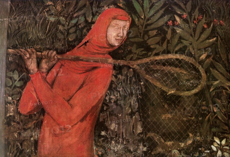 'Fishing', fragment of a fresco, 14th century (1909). Artist: Unknown